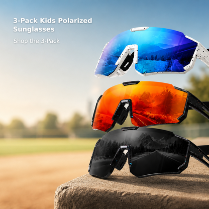 3-Pack Kids’ Polarized Sports Sunglasses